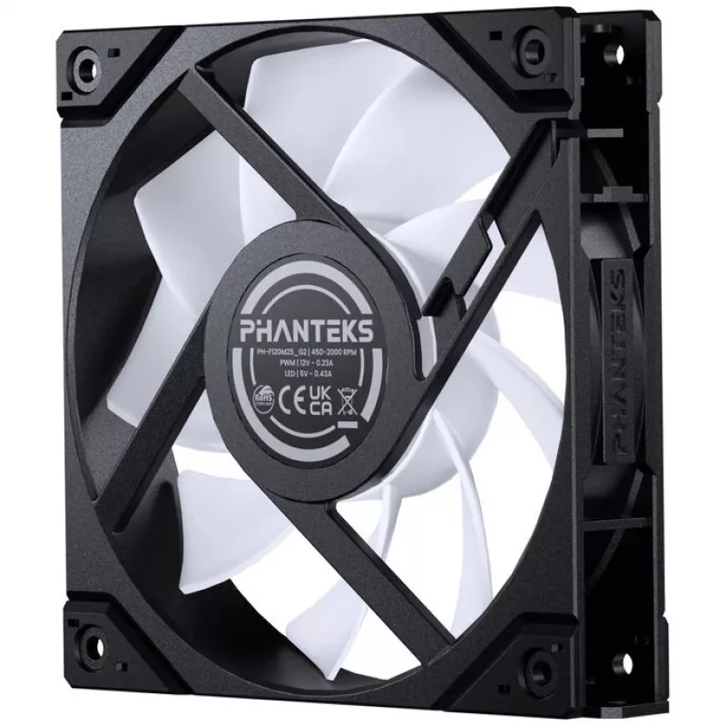 Ventola Phanteks M25 Gen2 120 mm PWM D-RGB confezione da 3 - nero