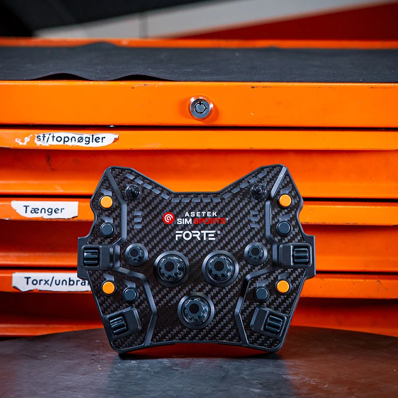 Button Box Asetek SimSports Forte GT — pannello di controllo da corsa compatto con pulsanti e manopole configurabili