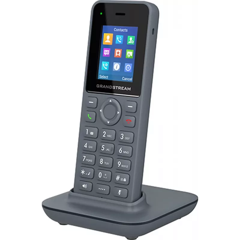 Grandstream DP725 portatile cordless DECT HD, display TFT a colori da 1,8 pollici, 20 account/linee SIP, push-to-talk, grigio