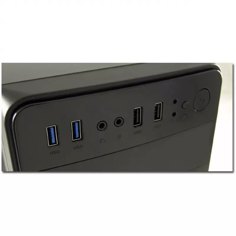 LC Power 2015MB - tower - micro ATX - senza alimentatore - nero - USB/audio (LC-2015MB-ON)