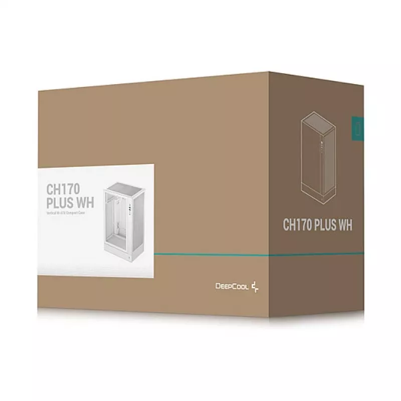 DeepCool CH170 PLUS WH case per PC Midi Tower, Micro ATX, senza alimentatore, 4 slot di espansione, bianco
