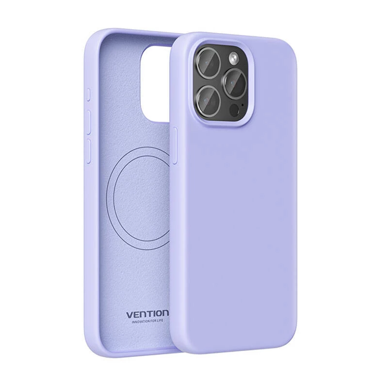 Custodia per cellulare Vention Silicone Case KUFV0-40 per iPhone 15 Pro Max, viola, silicone soft-touch vestibilità sottile
