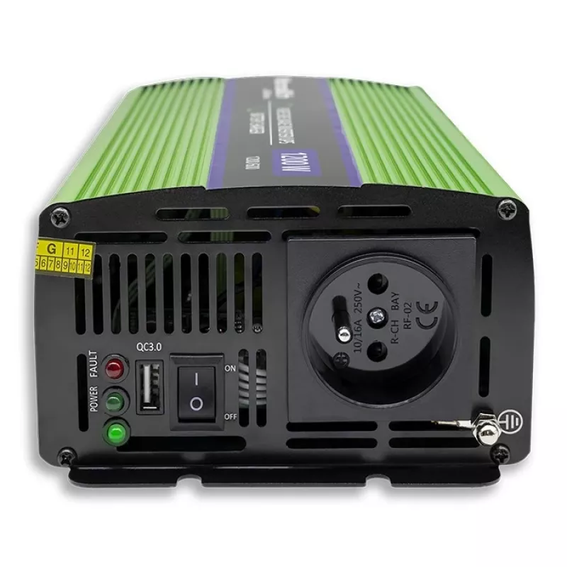 Inverter per auto Qoltec Monolith 1200 W Verde 12 V
