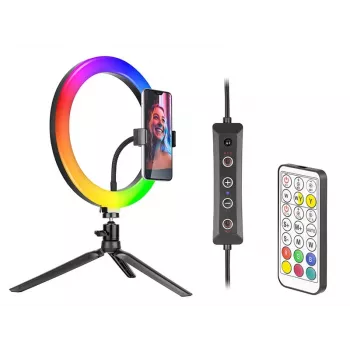 Ring light RGB 26 cm con stativo