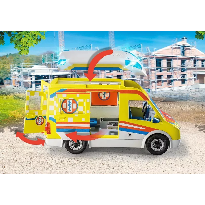 Playmobil 71202 City Life ambulanza con luci e suoni set di gioco adatto a bambini dai 4 anni singolo