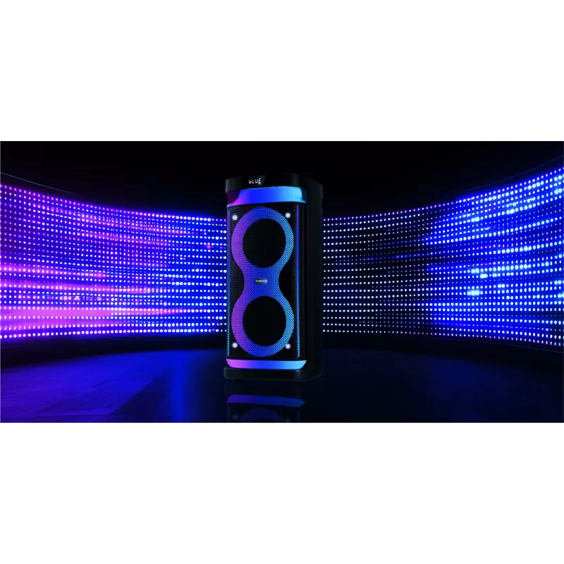 Altoparlante portatile MANTA SPK0601B100, 100 W, Bluetooth, karaoke, microfono wireless, batteria ricaricabile, equalizzatore, illuminazione disco