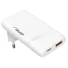 Akyga AK-CH-31 caricabatterie USB GaN piatto 65 W, USB-C PD + USB-A, bianco