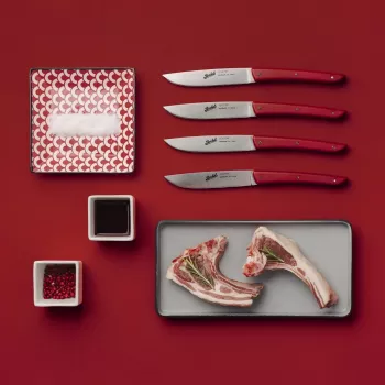 Berkel set coltelli da bistecca 4 pezzi colore rosso