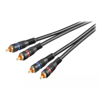 Wentronic Goobay - cavo audio - audio composite - RCA (M) su RCA (M) - 1,5 m - cavo coassiale a doppia schermatura - nero (50032)