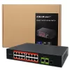 Switch Ethernet PoE QOLTEC 16x RJ45, 2x RJ45 uplink, 1x SFP (MPN 52291)