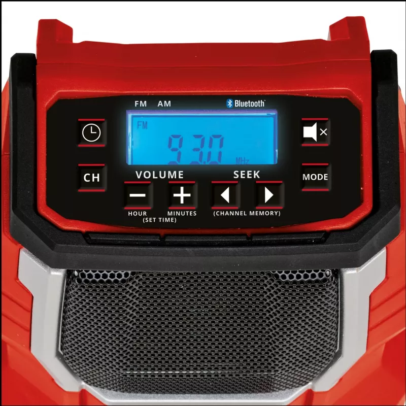 TC-RA 18 Li BT - Solo, radio da cantiere rosso/nero, Bluetooth, senza batteria e caricabatterie