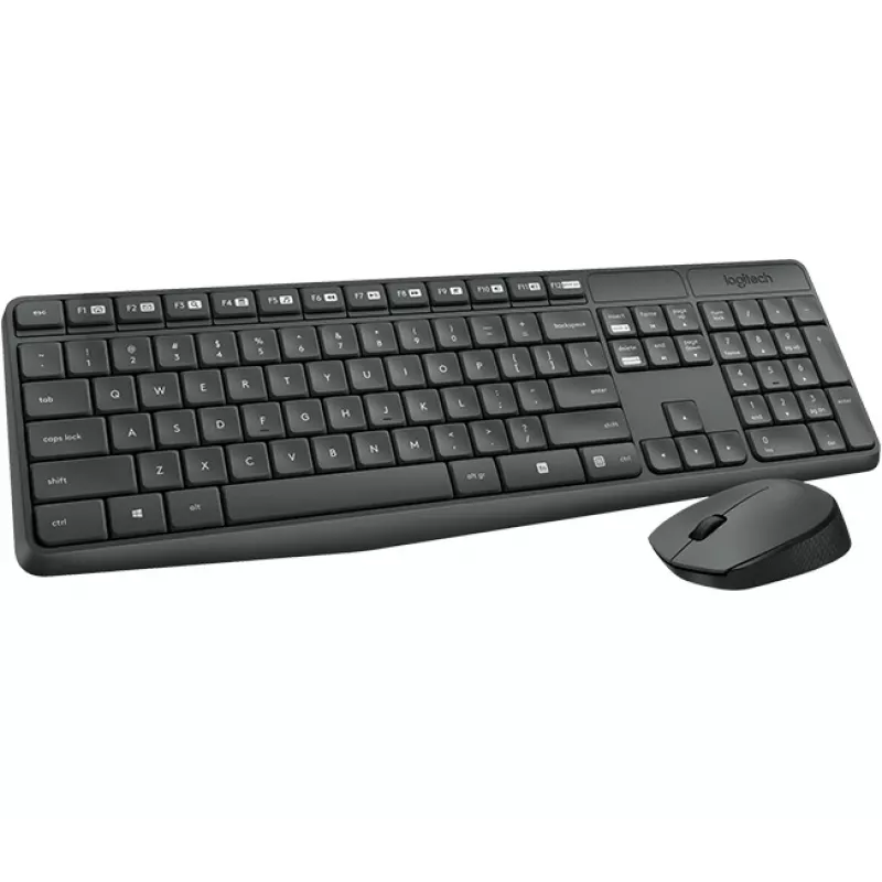 Logitech MK235 tastiera e mouse wireless combo full-size grigio