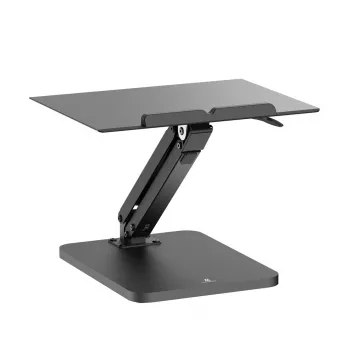 Supporto da scrivania Maclean per monitor o laptop, a gas, per lavorare in piedi e seduti, nero, MC-493