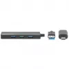 Dock/hub combo USB-C e USB-A Manhattan, porte (4): USB-A (x4), 5 Gbit/s (USB 3.2 Gen1 aka USB 3.0), alimentato via USB (nessun alimentatore esterno necessario)