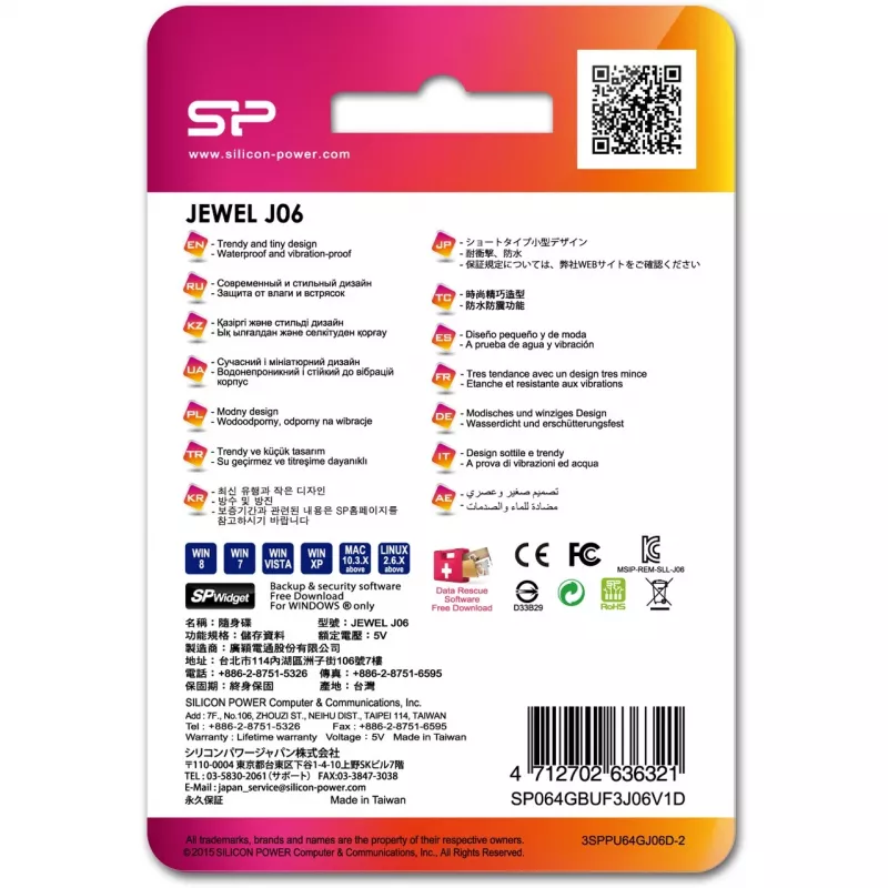 Silicon Power Jewel J06 SP064GBUF3J06V1D chiavetta USB da 64 GB, USB 3.2 Gen 1 (USB 3.0), blu scuro