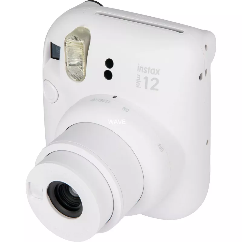 Fotocamera istantanea Fujifilm Instax Mini 12 bianca — stampe 86×54 mm, lunghezza focale 60 mm, batteria AA
