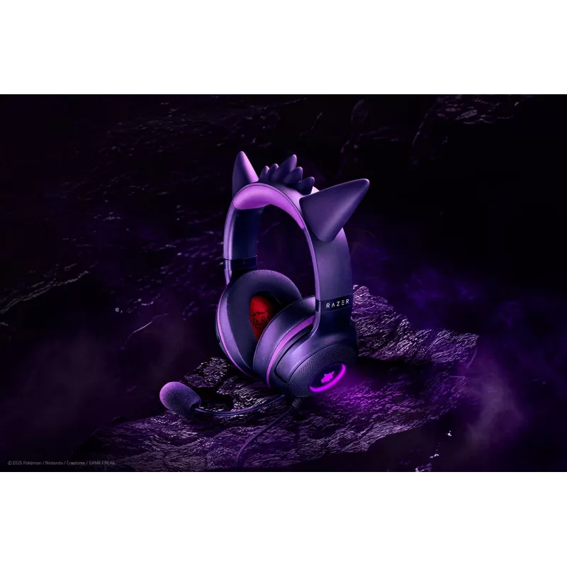 Razer Kraken Kitty V2 - Pokemon Gengar Ed. Headset con archetto cablato Gaming USB Type-A rosa
