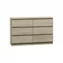 Cassettiera Top e Shop M6 120 SON 2x3, rovere, 6 cassetti, 1200×300×770 mm