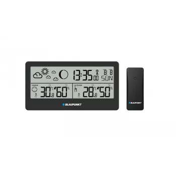 Stazione meteo BLAUPUNKT WS20BK — display per temperatura e umidità interna/esterna, nero, 1 sensore, LCD, a batteria