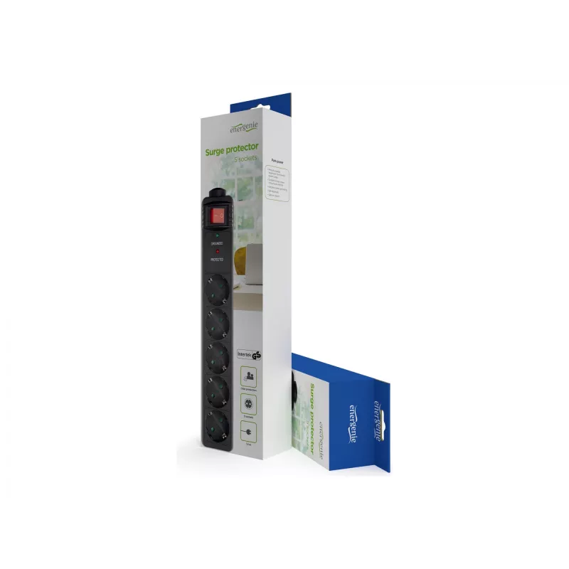 Gembird SPG5-C-5 Ciabatta elettrica 1,5 m 5 prese nero