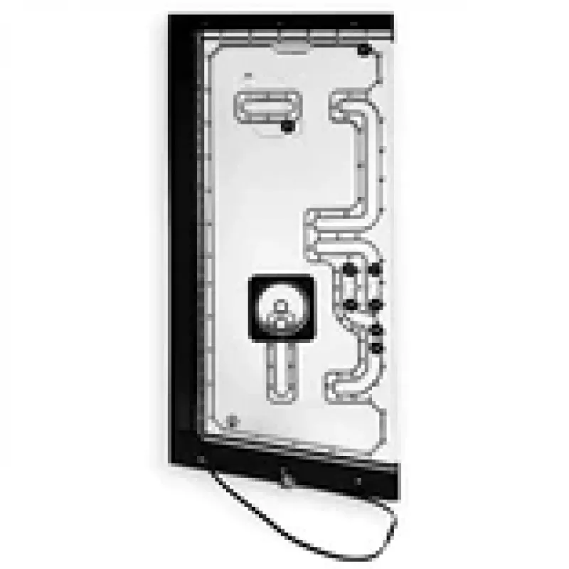 Distroplate Stealkey Customs Phanteks NV9 D-RGB nero — piastra di distribuzione per raffreddamento a liquido GPU, illuminazione D-RGB, compatibile con layout Phanteks NV9