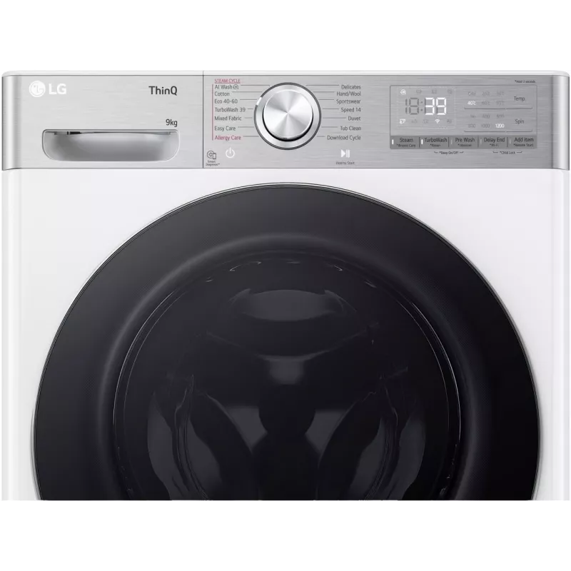 LG F2WR909P3W lavatrice, 9 kg, 47,5 cm, 1200 giri/min