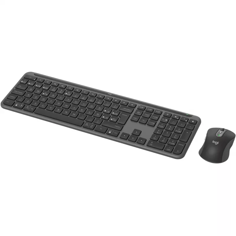 Logitech Signature Slim Combo MK950 - Set tastiera e mouse - 100% - full-size - wireless - Bluetooth 5.1 LE - QWERTY - spagnolo - grafite (920-012486)