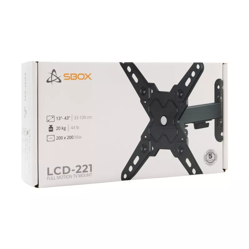 Supporto a parete LCD SBOX LCD-221-2 per schermi da 13–43