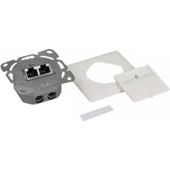 LogiLink NP0128 - presa di rete Cat.6A da incasso 2x RJ45 schermata bianco puro