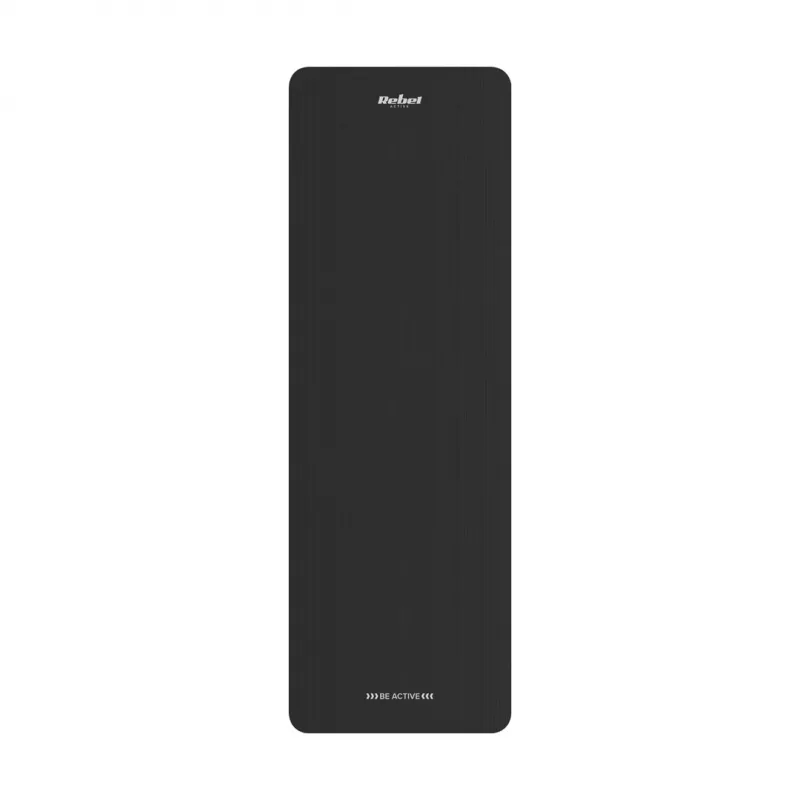 Rebel Active RBA-3151-BK tappetino da ginnastica, TPE, 183 x 61 cm, 6 mm, nero