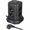 Torre multipresa Brennenstuhl 1153560010 — 8 prese, 2×USB-A, 1×USB-C, nero