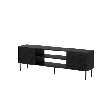 Mobile TV cama meble CORTINA EF 180×40×60 cm, nero, piano superiore in truciolare, struttura nera