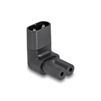 Adattatore di rete DeLOCK IEC 60320 C8 a presa C7 2,5 A 90° nero