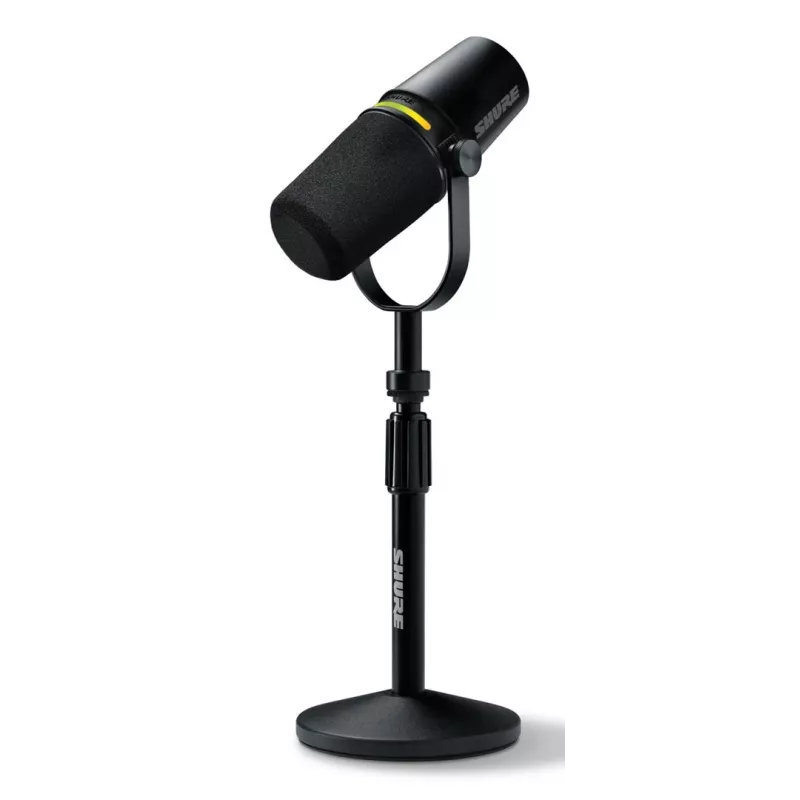 Shure MV7+-K-BNDL - microfono per parlato/canto con connessione XLR/USB-C, nero + stativo da tavolo GATOR