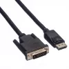 Roline - cavo video - DisplayPort (M) a DVI-D (M) - 2 m - viti zigrinate - nero