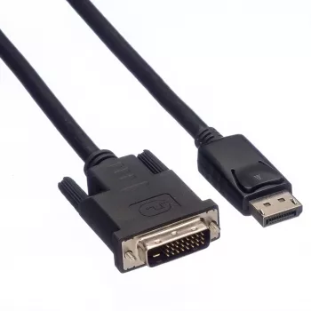 Roline - cavo video - DisplayPort (M) a DVI-D (M) - 2 m - viti zigrinate - nero