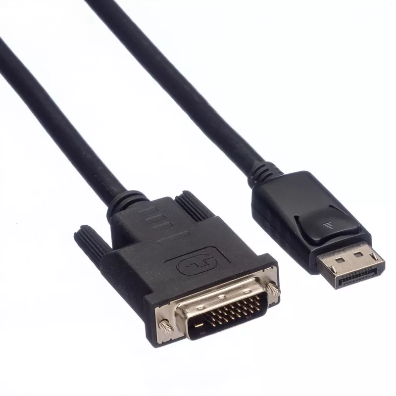 Roline - cavo video - DisplayPort (M) a DVI-D (M) - 2 m - viti zigrinate - nero