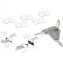 Set di bloccaporti USB per connettore femmina USB-A, lucchetto a innesto bianco/argento, 5x bloccaporti USB, 2x chiavi