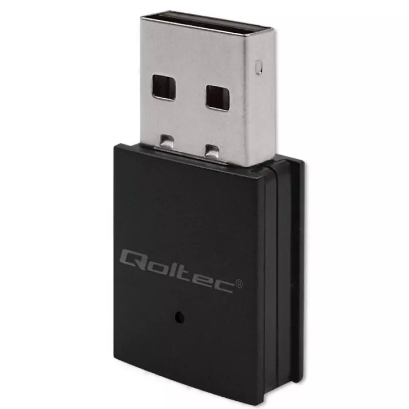 Adattatore mini USB Wi-Fi wireless compatto QOLTEC 57007 – Single-Band 2,4 GHz, fino a 150 Mbit/s, antenna interna