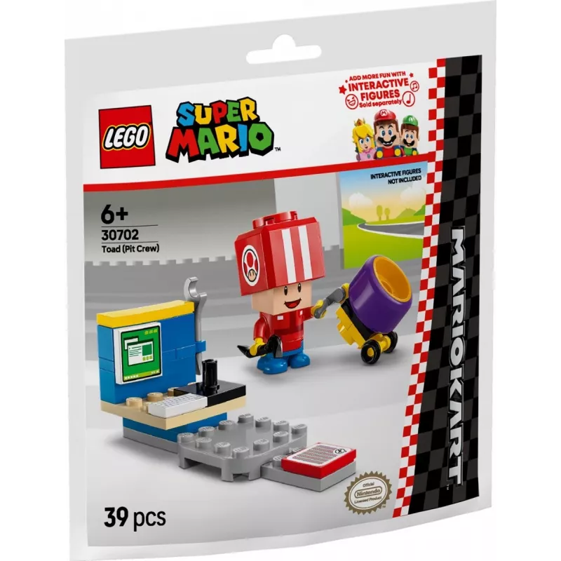 LEGO giocattolo Mario Kart Toad Pit Crew Polybag 30702 piccolo set minifigure accessori