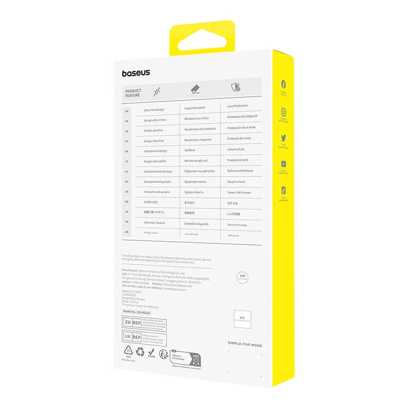 Custodia per telefono Baseus OS‑Lucent Series per iPhone 15 Plus, trasparente, sottile