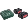 Metabo 685050000 Basic-Set, set di 2 batterie 4,0 Ah 18 V e caricabatterie