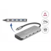 Hub USB-C DELOCK 64323 — host USB 3.2 Gen 2 Type-C, HDMI + 2× USB-A + 2× USB-C, 10 Gbit/s, grigio