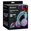 Defender FreeMotion B651 63651 cuffie wireless on-ear, Bluetooth 5.3, retroilluminazione RGB, 20–20000 Hz, 105 dB, USB-C, AUX, bianche