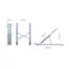 Unitek OT155SL supporto pieghevole per laptop, alluminio, argento