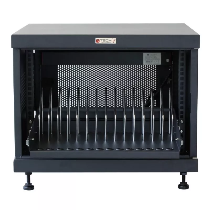 Organizer per cavi da rack TECHLY 367652 con fissaggio adesivo 3M, acciaio, 550×550×410 mm, nero