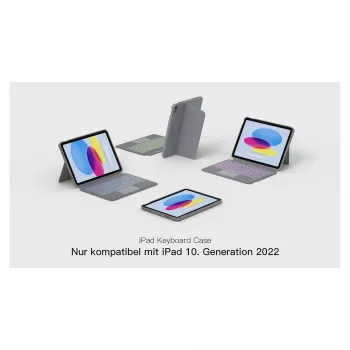 Tastiera inateck iPad 11 iPad 10ª gen. comp. QWERTZ grigia