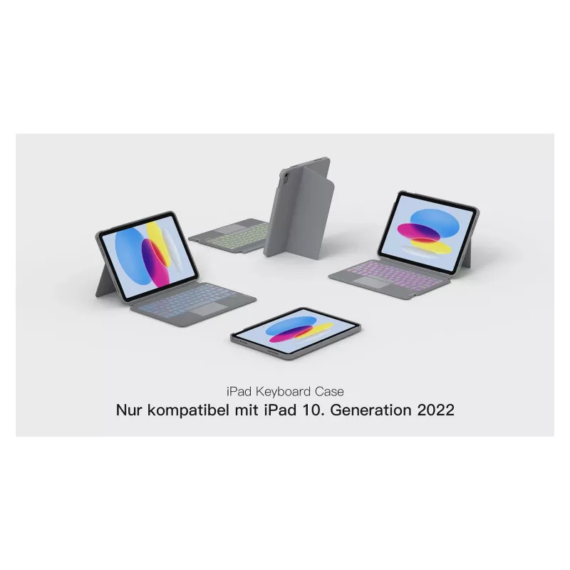 Tastiera inateck iPad 11 iPad 10ª gen. comp. QWERTZ grigia