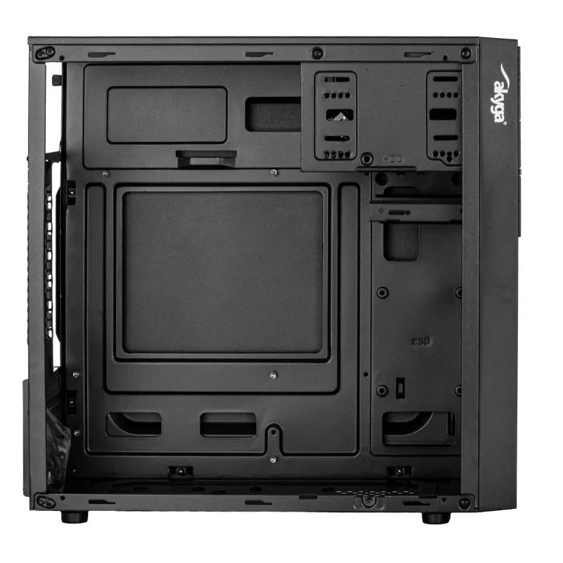 Akyga AK19BK case per PC micro-tower, Micro-ATX / Mini-ITX, USB-C + USB 3.0 + 2x USB 2.0, senza alimentatore, nero