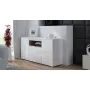 Cama Meble VIVA 150 credenza, bianca/bianca lucida + rovere Sonoma